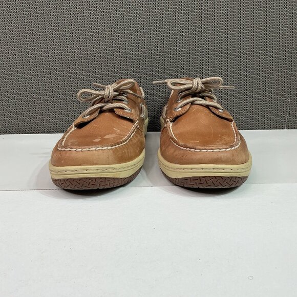Sperry Top-Sider Mens Leather Boat Shoes 10W Brown Casual Moc Toe Non-Slip Sole - Picture 3 of 9